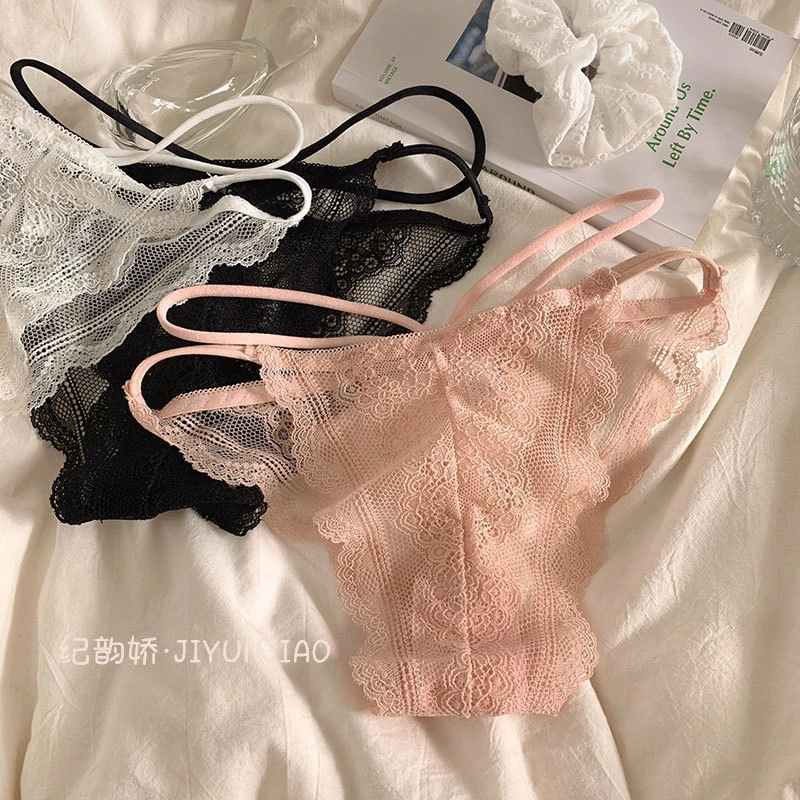 【店长推荐】蕾丝女士内裤低腰棉裆少女甜美诱惑性感纯欲三角裤头