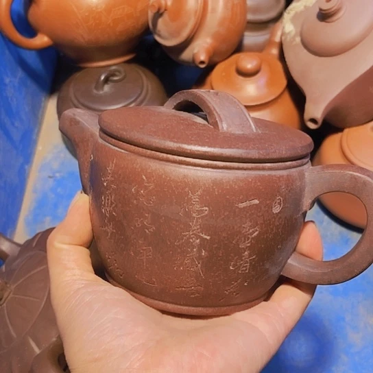 茶壶绿泥宜兴紫砂全手工制作