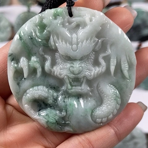 翡翠颈饰未镶嵌龙行天下福利微瑕福利