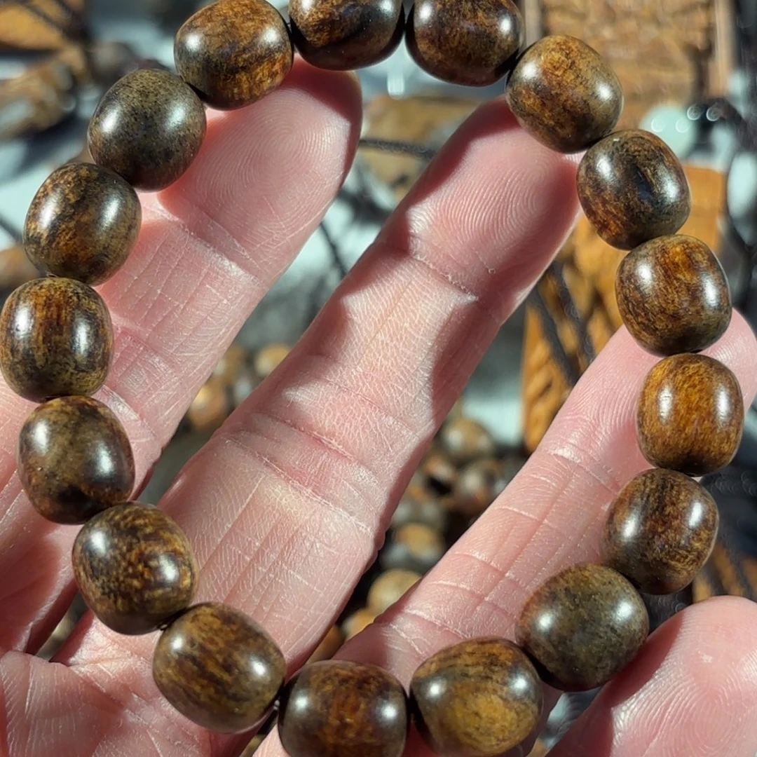 木质非金属印贡1012枣珠绿单圈