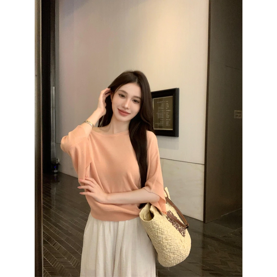 实拍 老钱风优雅斗篷针织衫+亚麻垂感阔腿裤