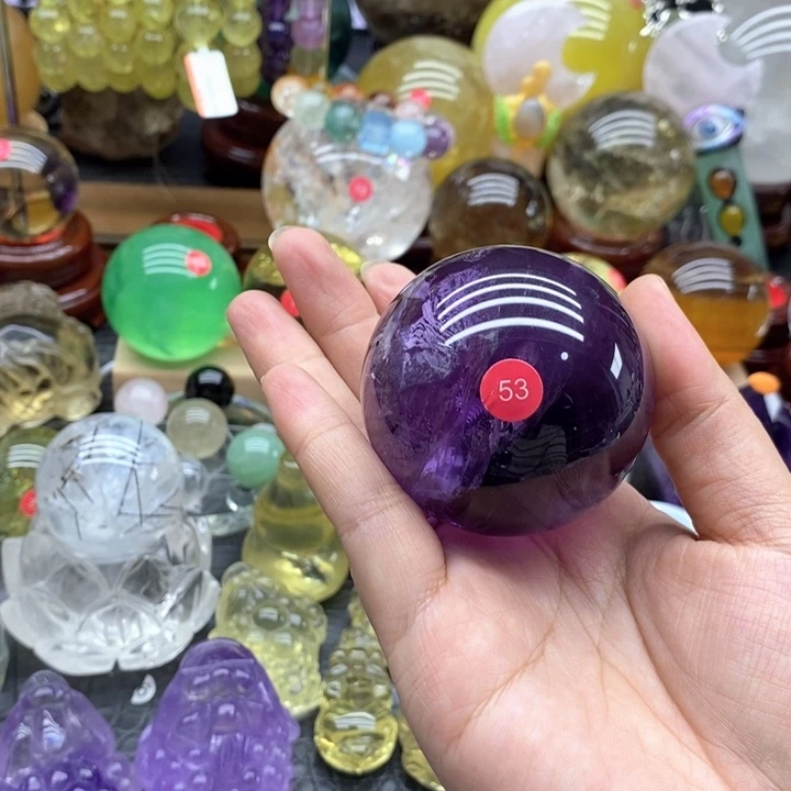 了***）石材天然紫水晶球