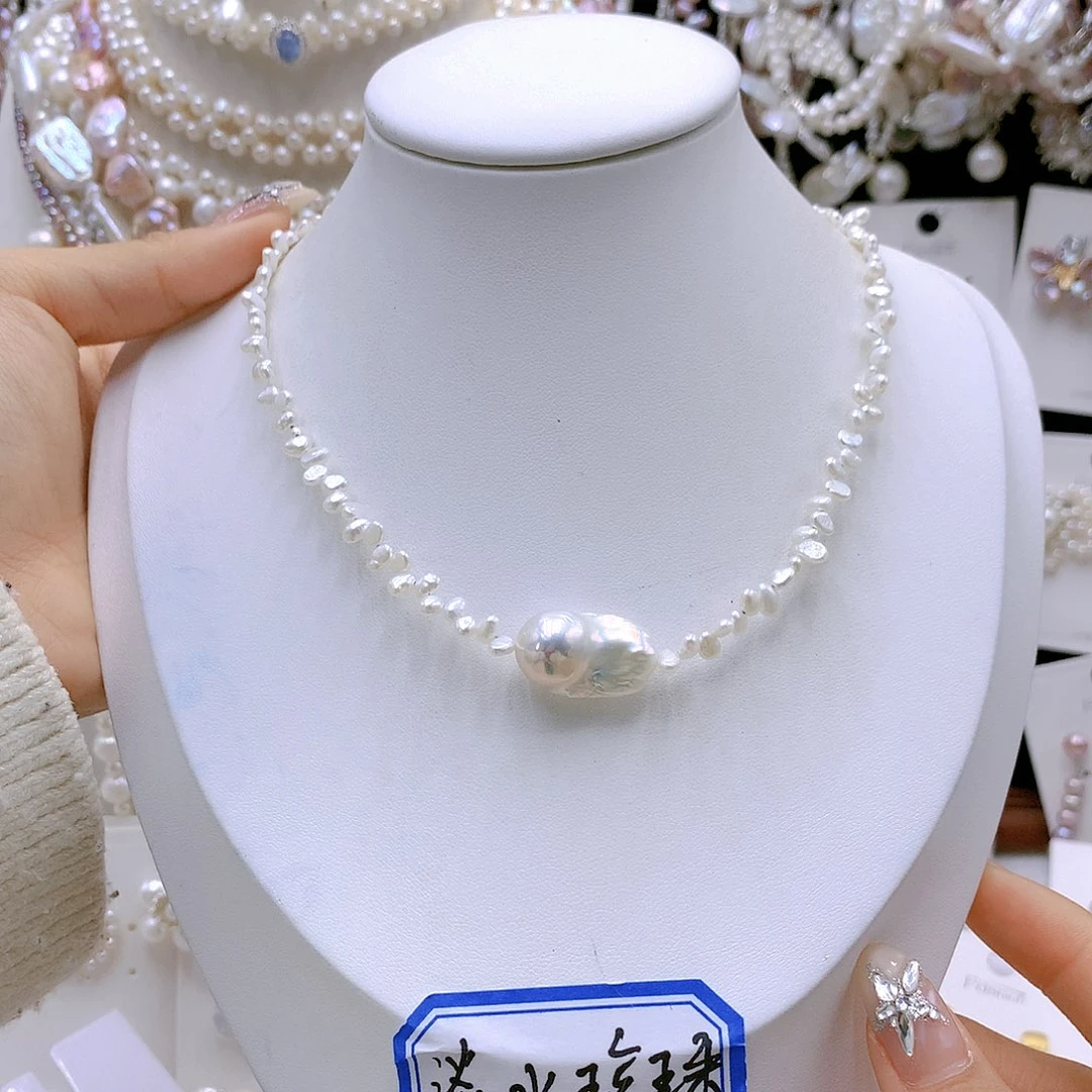 银S925镶嵌耳饰淡水珍珠