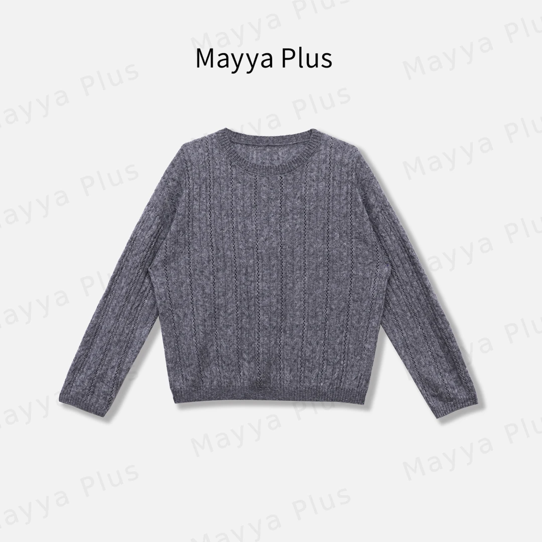 【云朵羊绒】Mayya Plus麦芽定制慵懒风百搭休闲针织衫上衣32536230