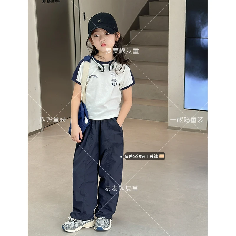 【现货-运动抽绳束脚裤++又酷又飒】女童夏季裤【XA242053】