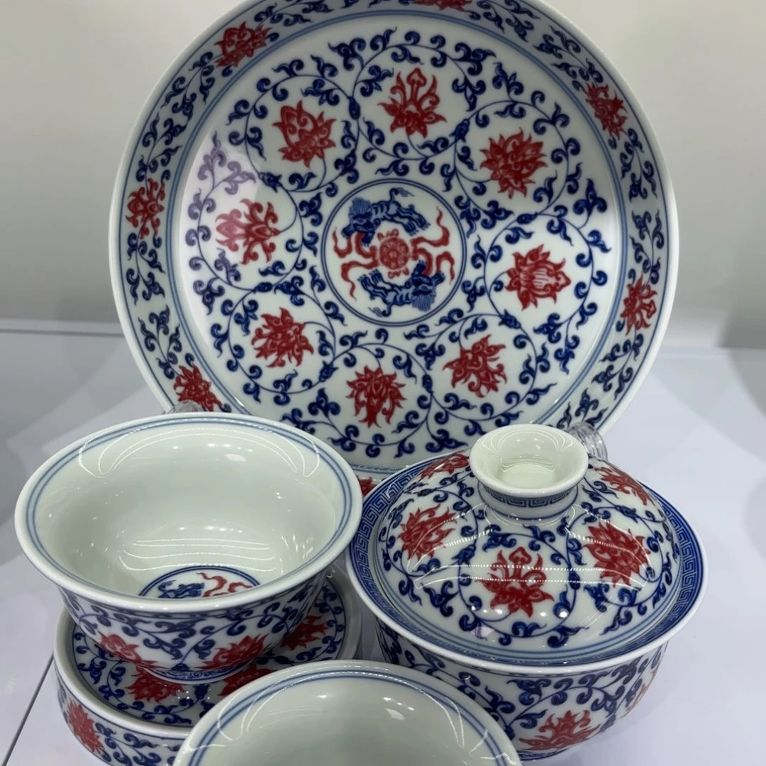 杨***鸡景德镇陶瓷五件套