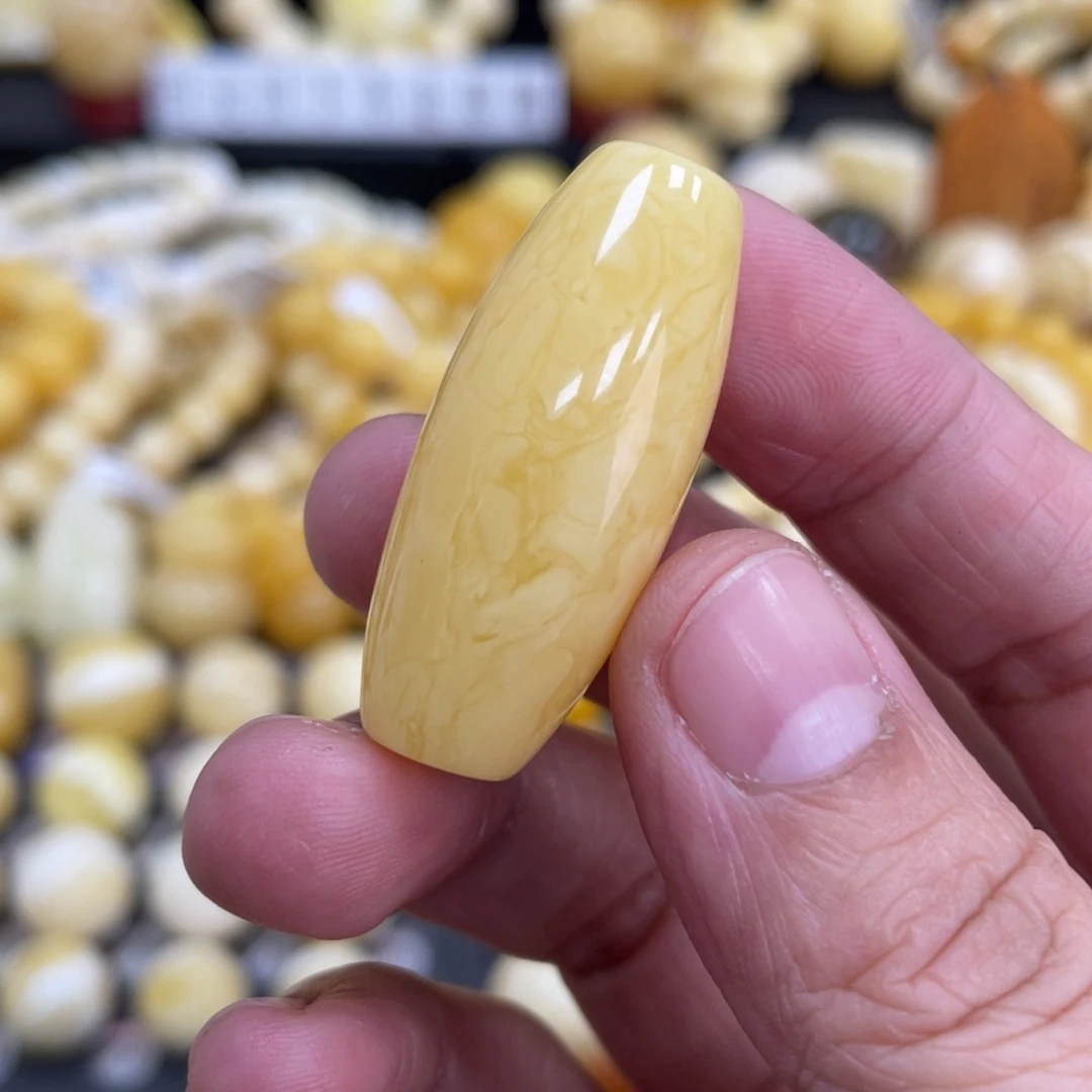 琥珀珠宝奇石未镶嵌15.1*35.8mm花粉