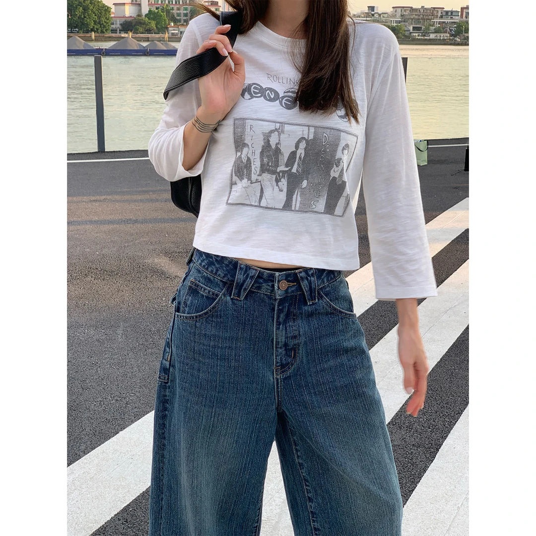 Players Handbook《旧照片》美式复古街头时尚印花七分袖T恤 PH2373