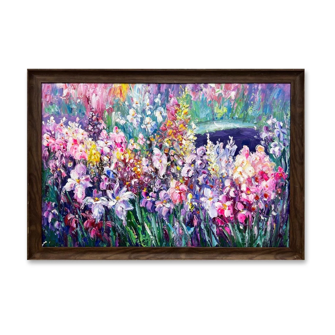 《印象花丛》60cm*90cm手绘油画客厅玄关挂画