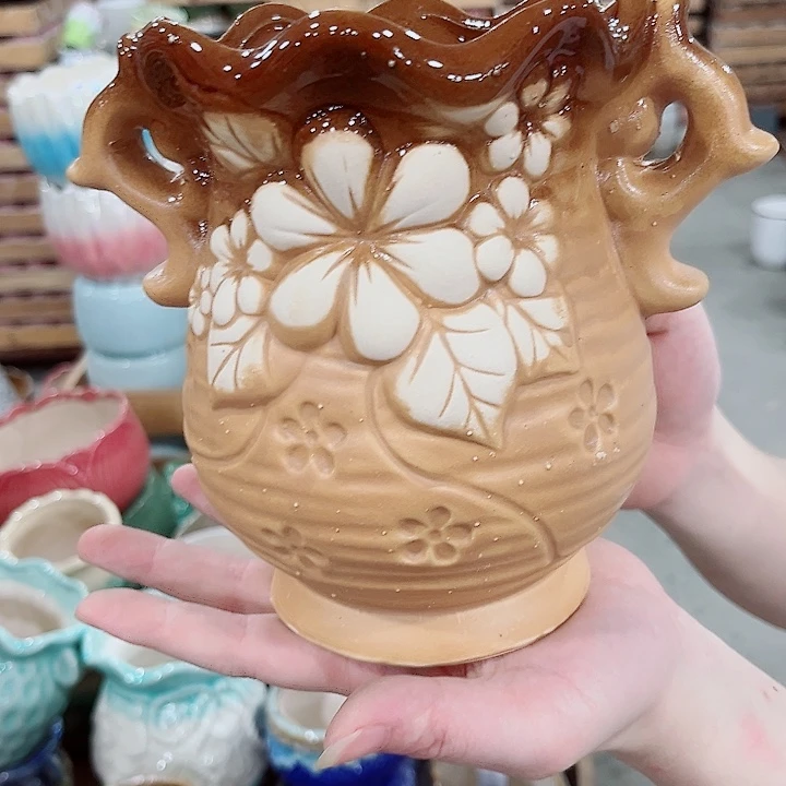 有孔.凑单10元陶瓷花盆发货！