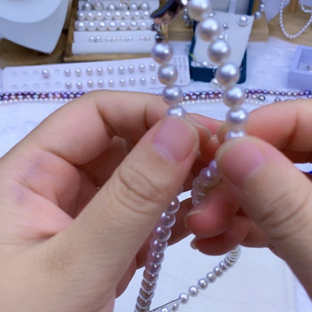 小***乖淡水珍珠银S925镶嵌颈饰