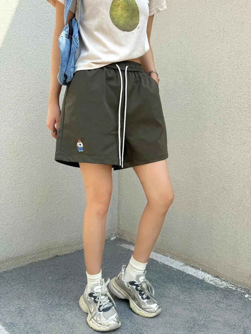 夏季新款 绣小熊抽绳休闲短裤#10680