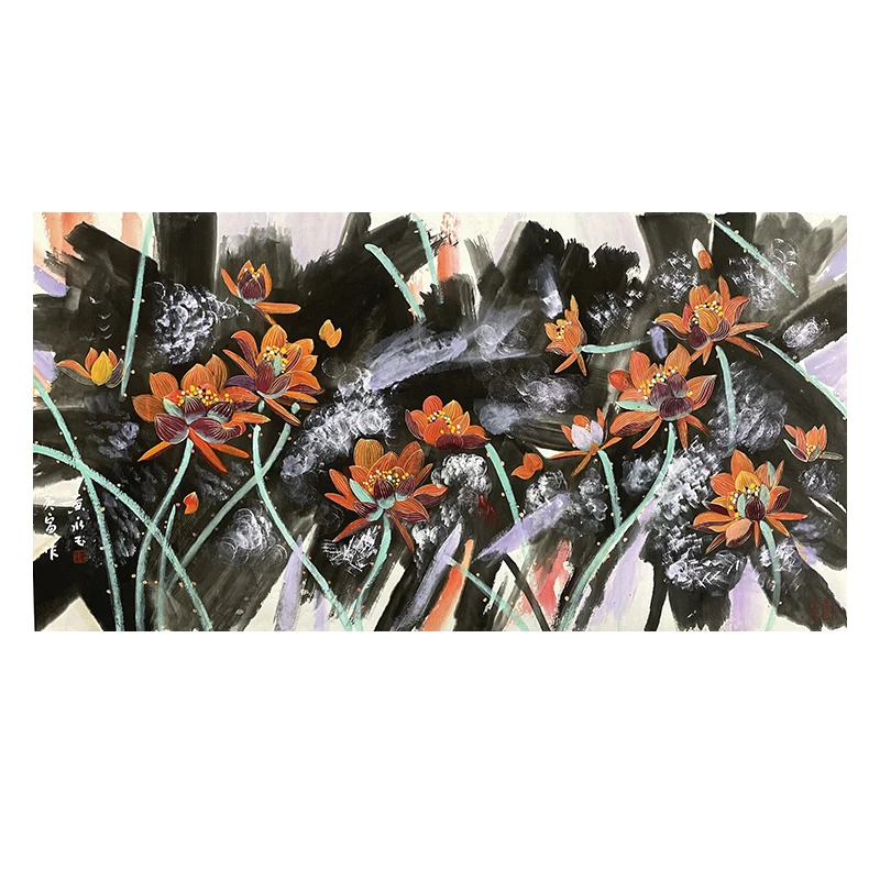 c-2441黄老师68*132托底花鸟