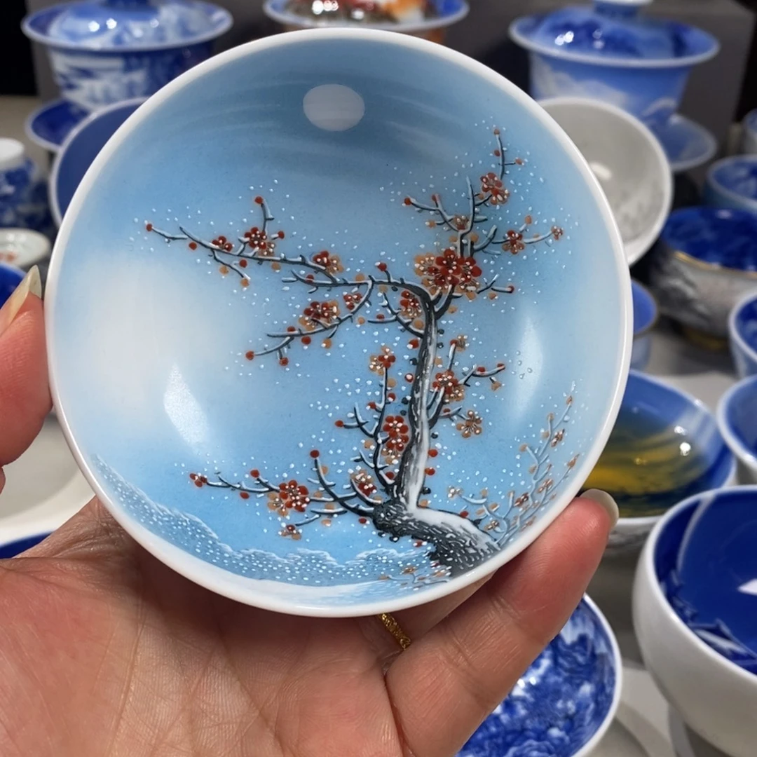 粉彩梅花主人杯杯