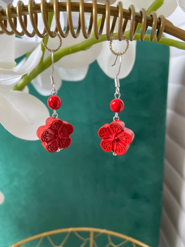 辰砂（处理）朱砂红砂腊梅花短款