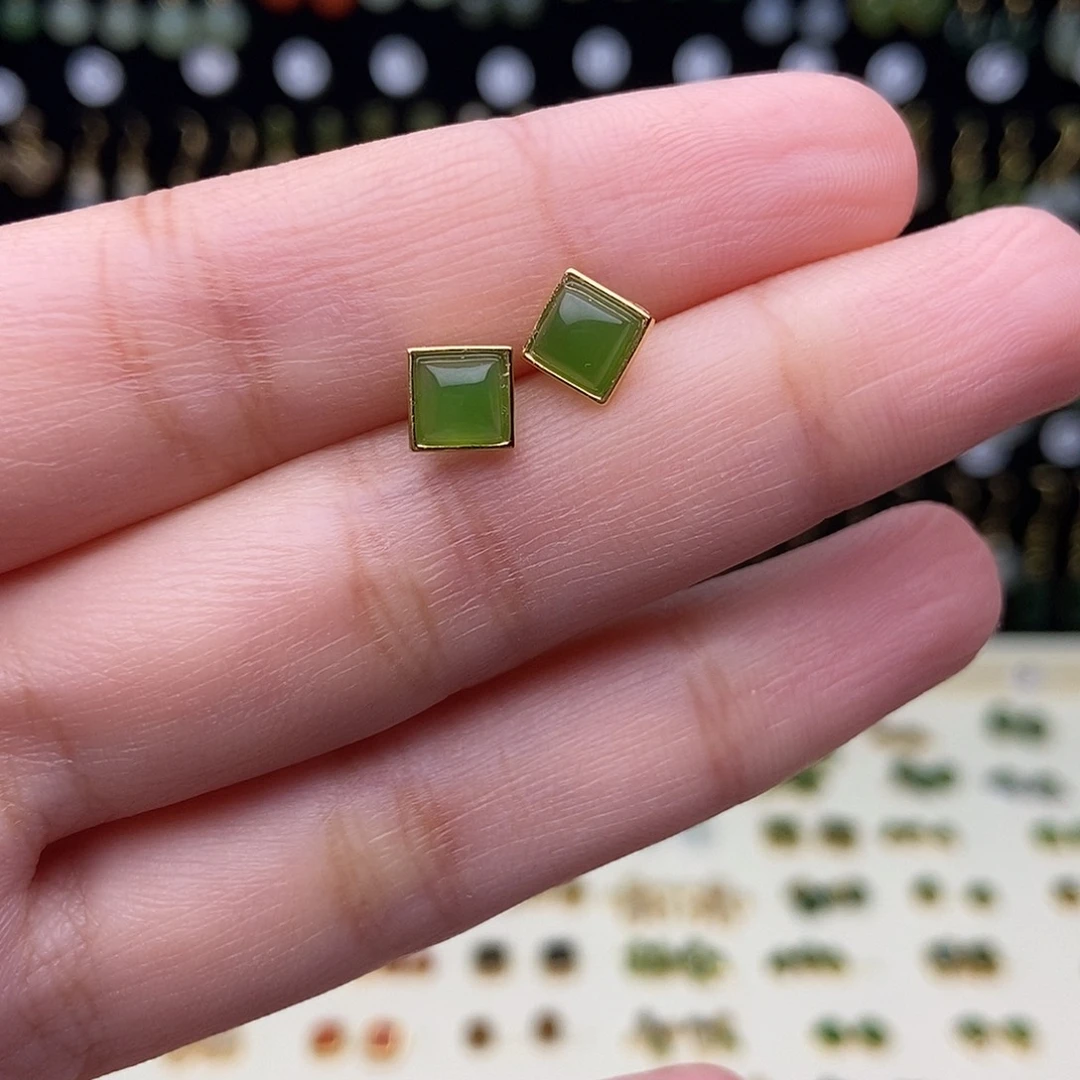 南红玛瑙银S925镀金镶嵌耳饰