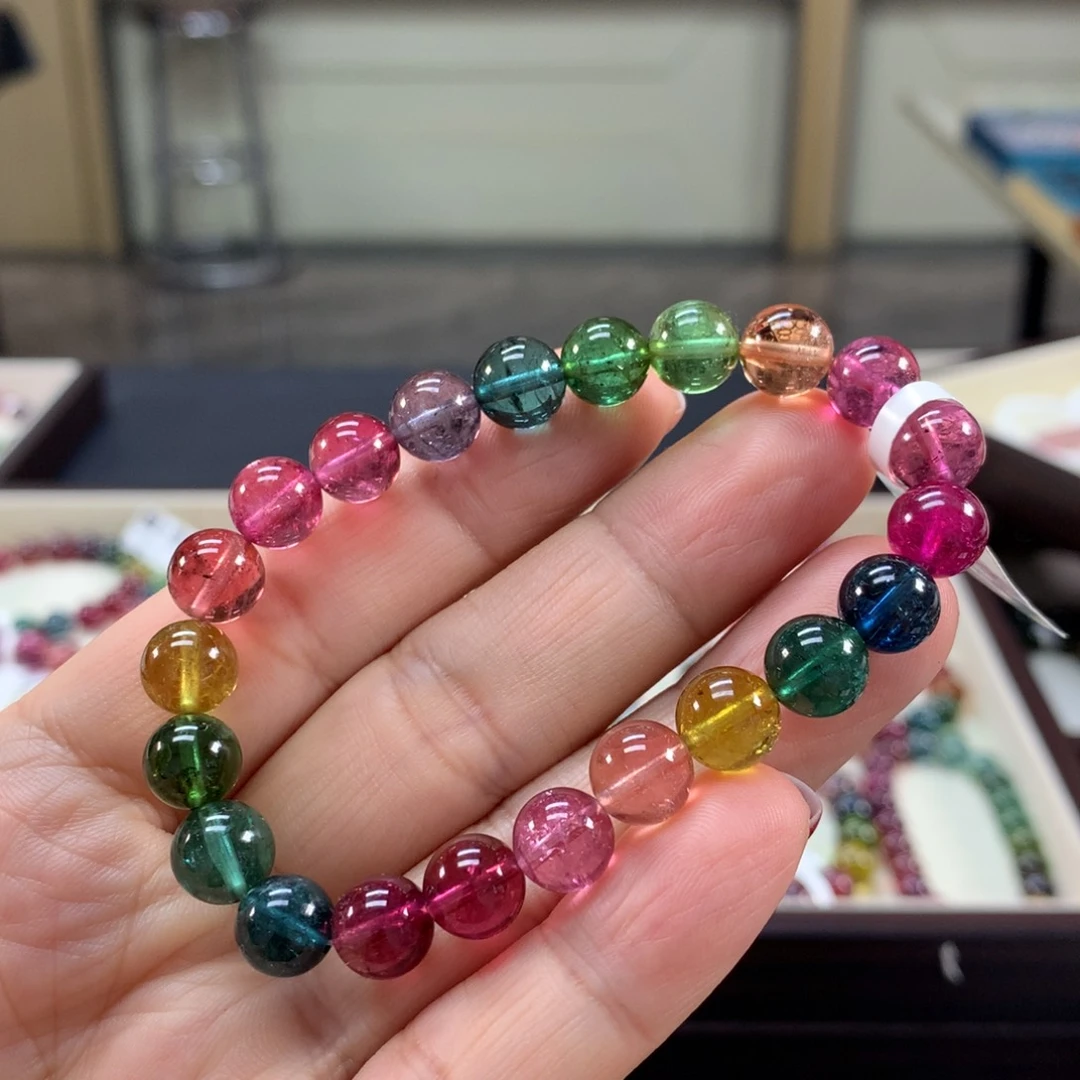 碧玺未镶嵌手链8.7左右