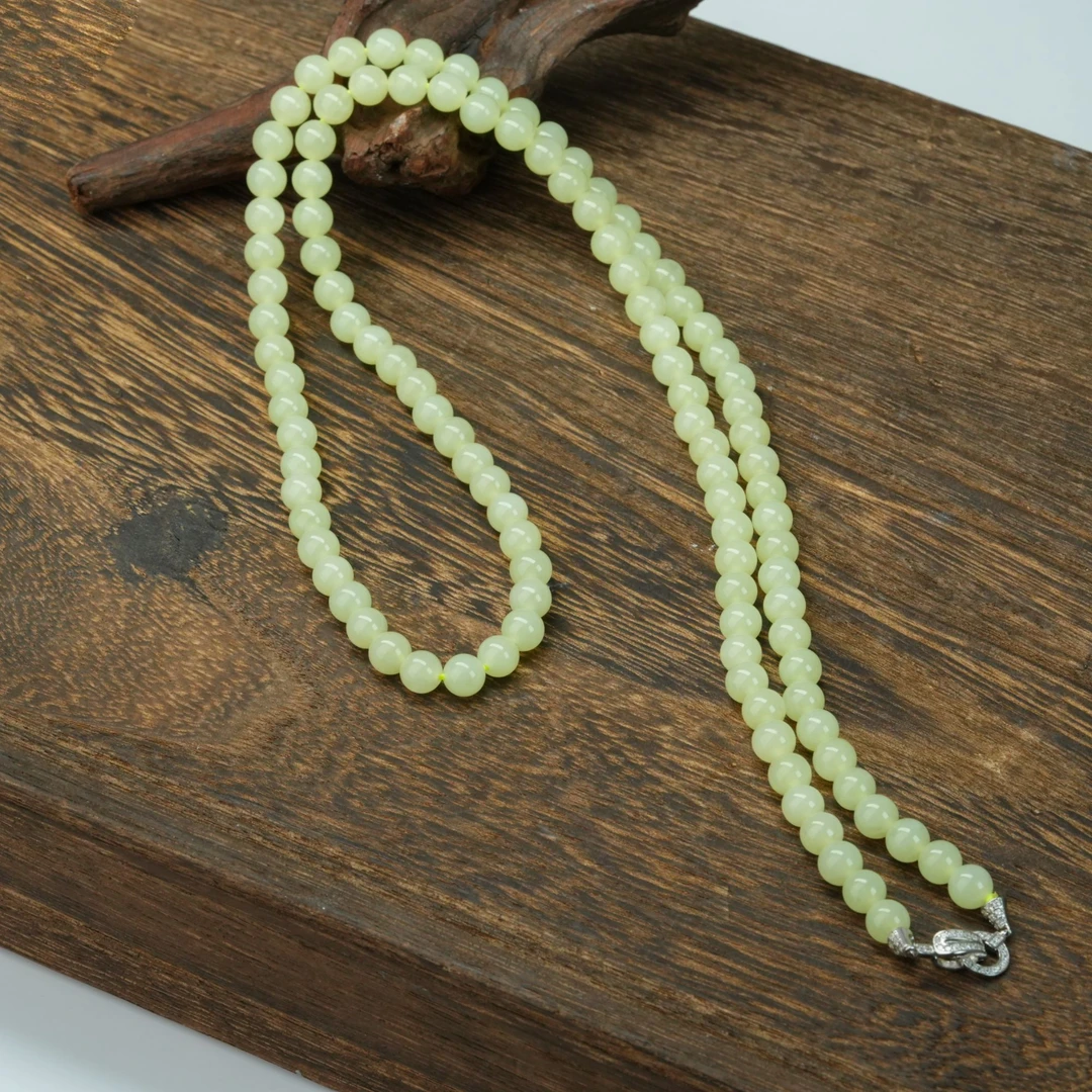 【小北好物】和田玉圆珠项链尺寸约6mm【多样性发一件】QH09X807