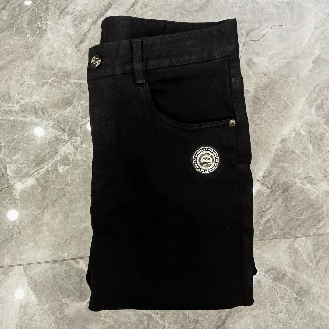 舞动高尔夫轻奢潮流蓝色百搭时尚男士秋冬微小脚弹力经典牛仔