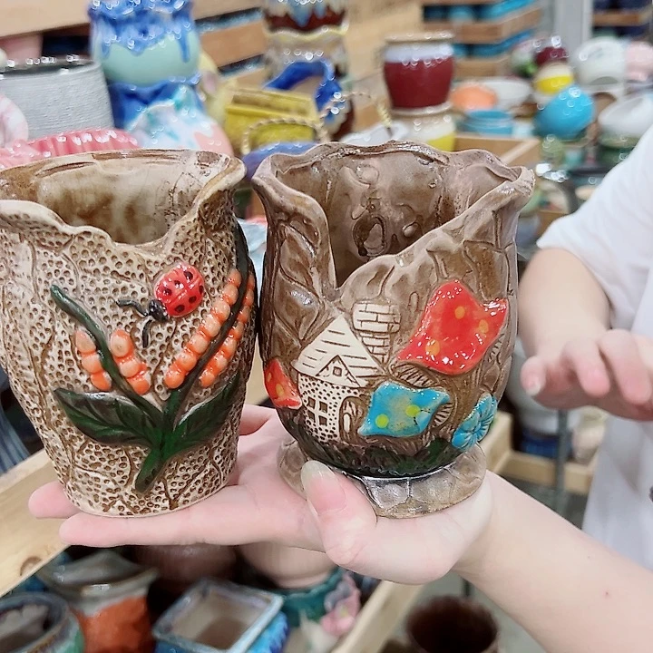 有孔，满10元发货多肉陶瓷花盆