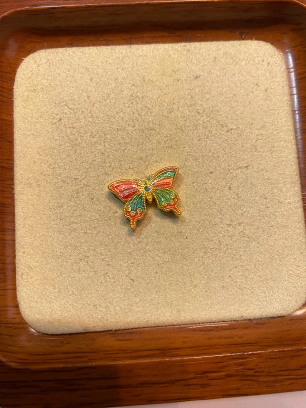 足金999烧蓝蝴蝶