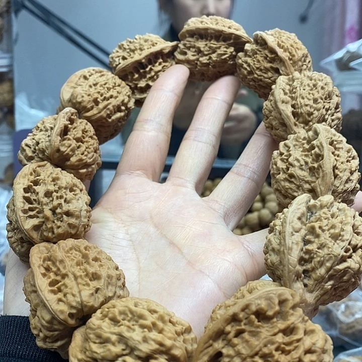 文玩核桃把件38官帽手持油