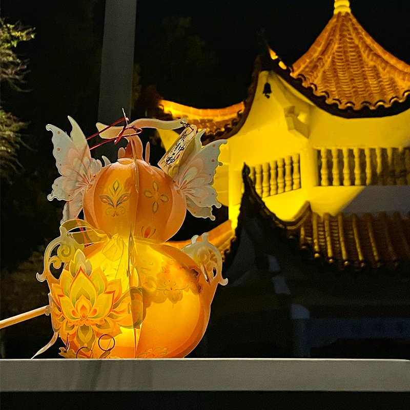 菲寻中秋节灯笼手工diy材料包2025新款儿童古风宫灯手提葫芦花灯