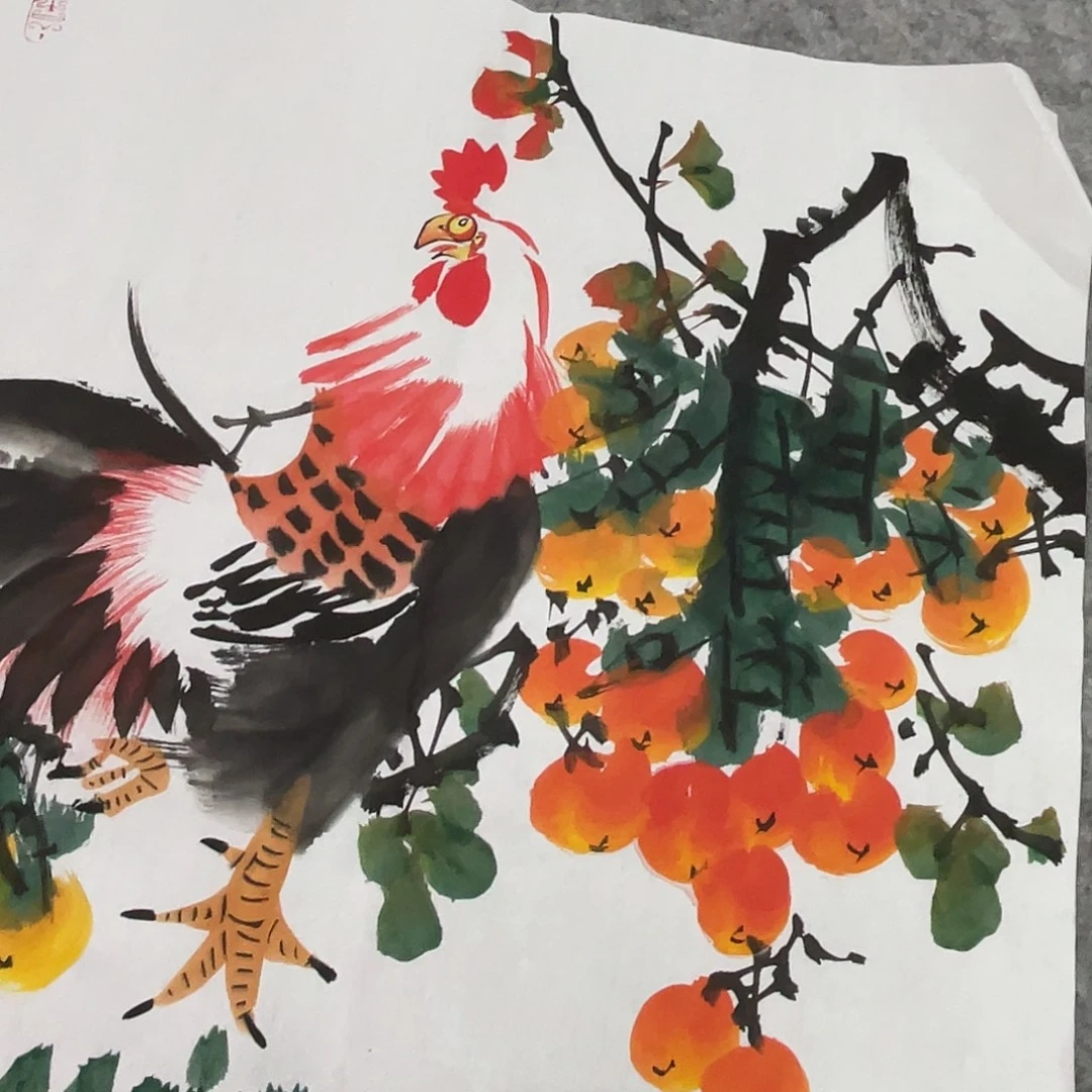 国画纯手绘的花鸟山水