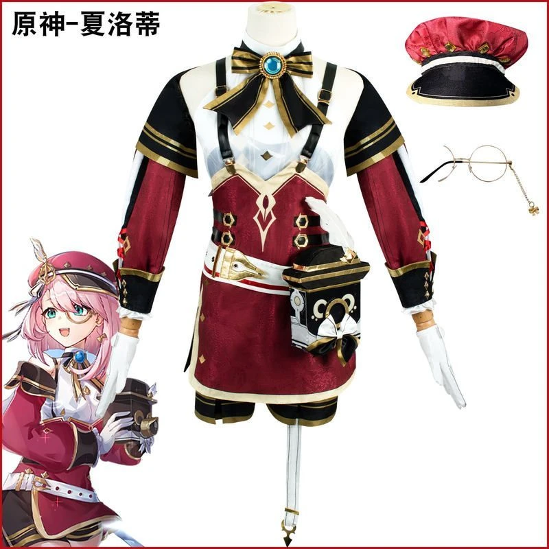 原神cos服夏洛蒂cosplay女枫丹记者游戏动漫夏洛蒂cos服二次元c服