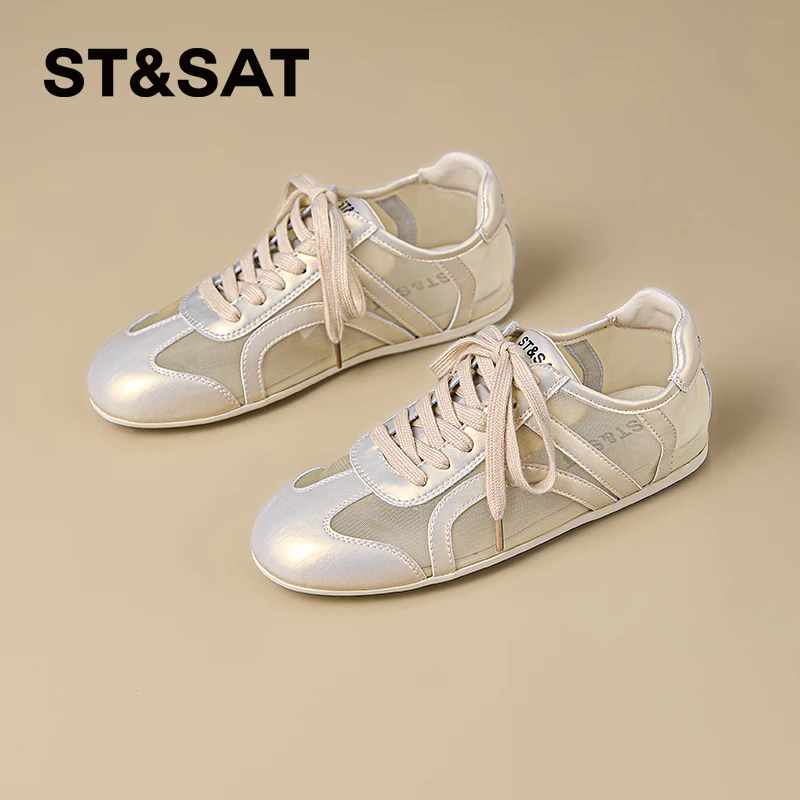 星期六薄款德训鞋女2025新款夏季透气板鞋休闲女士网纱小众阿甘鞋