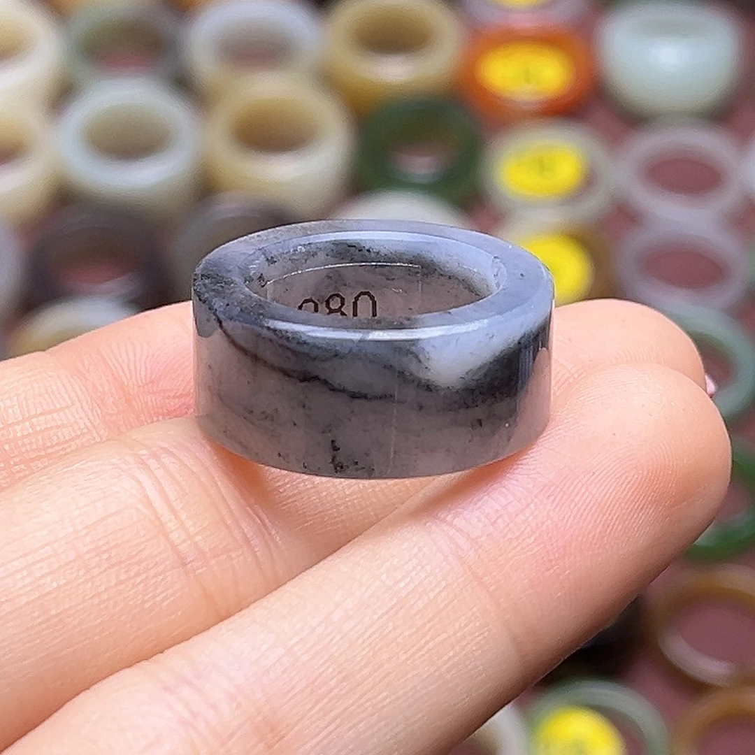 和田玉未镶嵌戒指17.2大漠孤烟