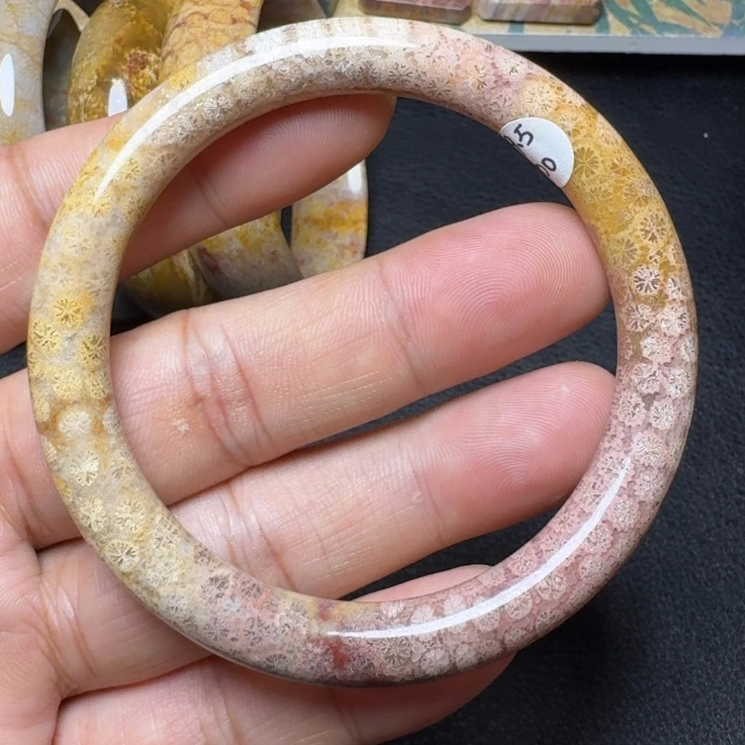 硅化玉纯天然色有机玉石保真色未镶嵌59.5圈口