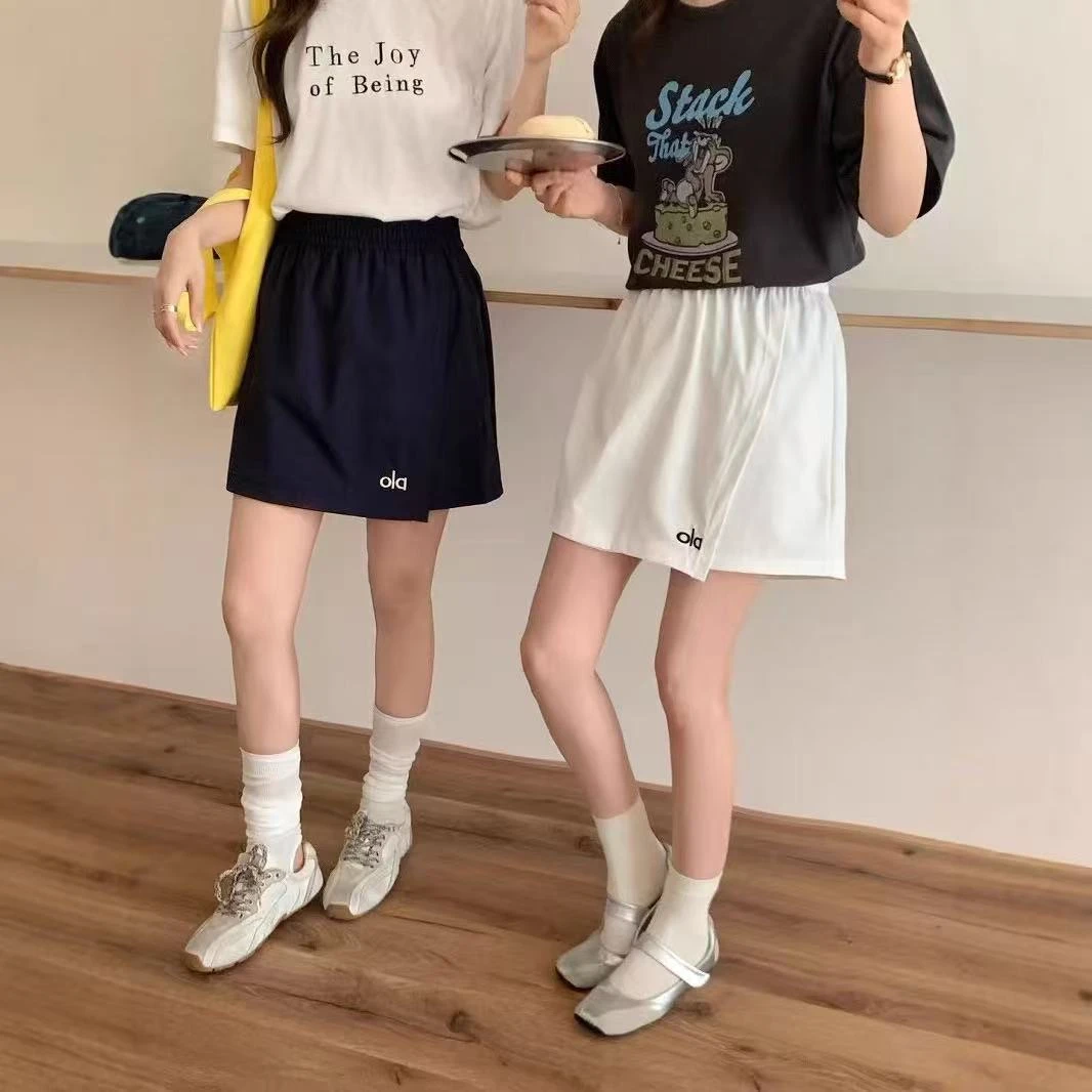 元气短裤女款夏季新款韩系字母半身裙裤休闲高腰运动假两件短裤裙