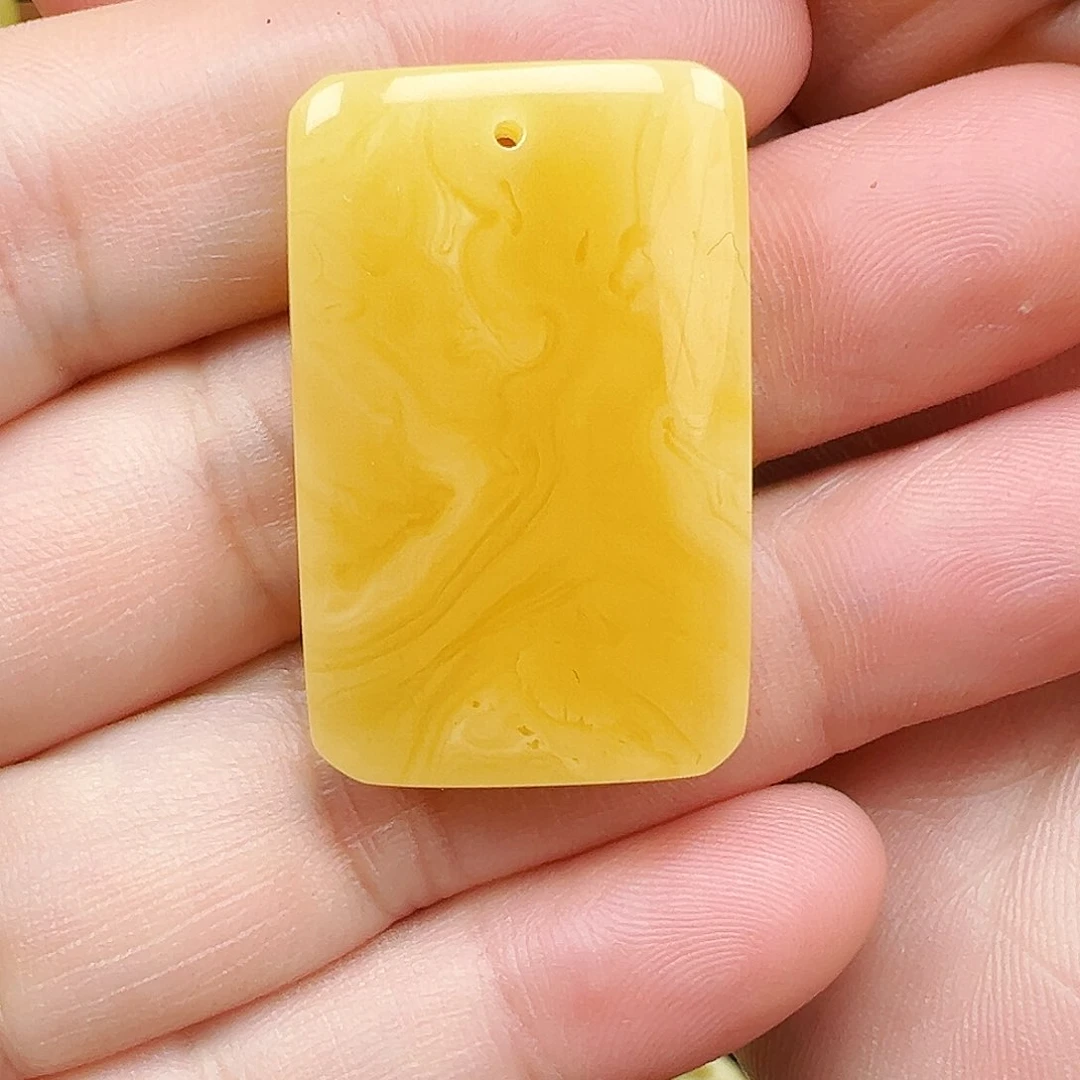 裸石琥珀未镶嵌蜜蜡小方牌