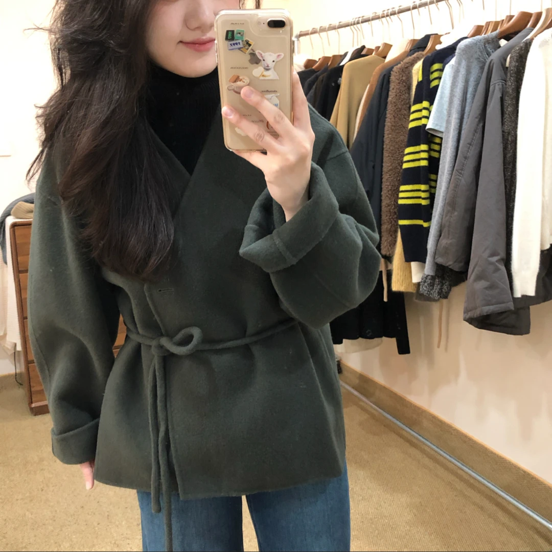 双面羊毛腰带大衣 no退no换 显白！颜色以主图为主