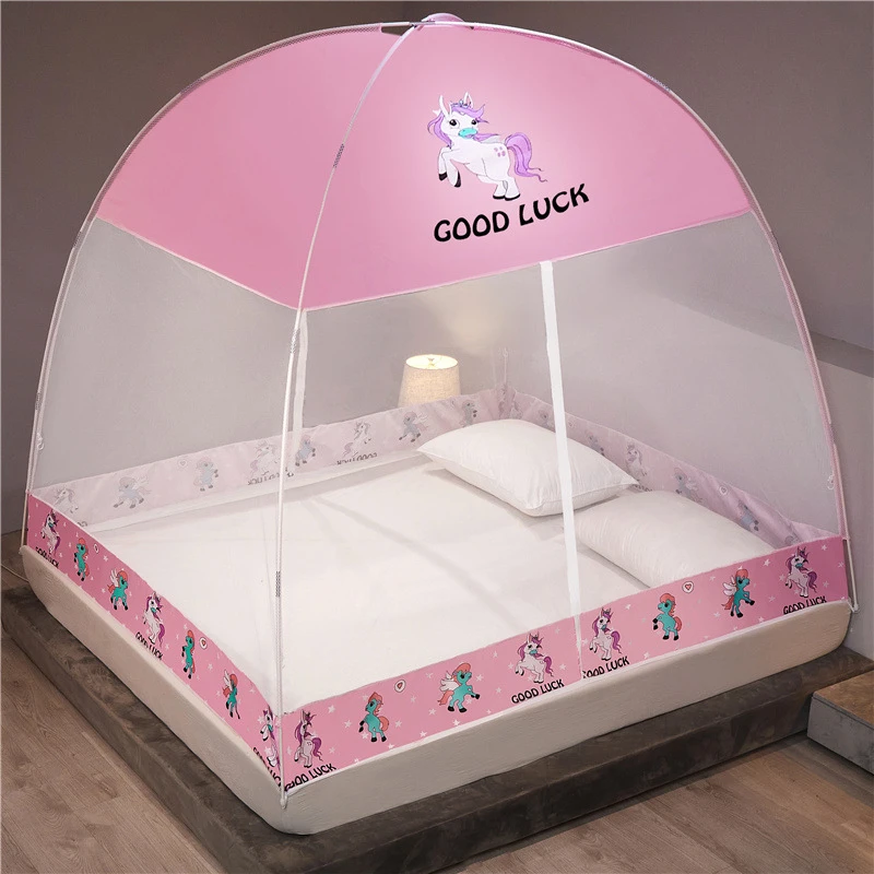 蒙古包蚊帐免安装双开门家用儿童蚊帐双人折叠蚊帐宿舍