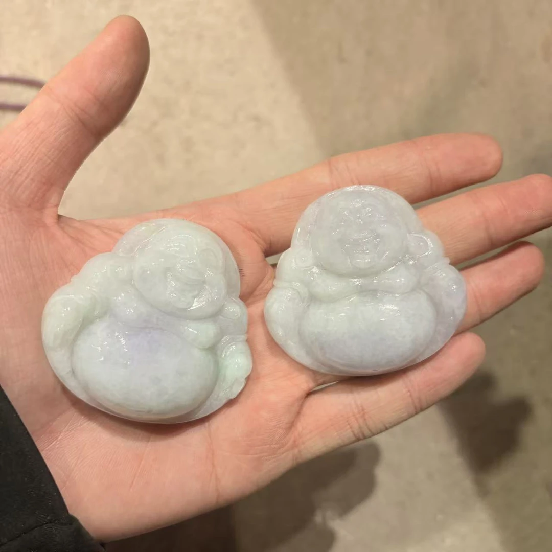 天然a货翡翠飘紫佛公吊坠-f983-多样性发一