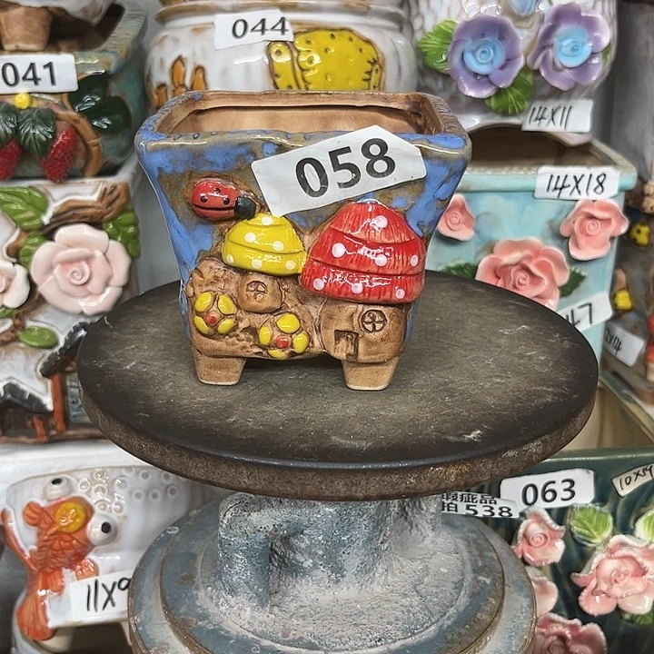 紫砂花盆粗陶材质多肉花盆