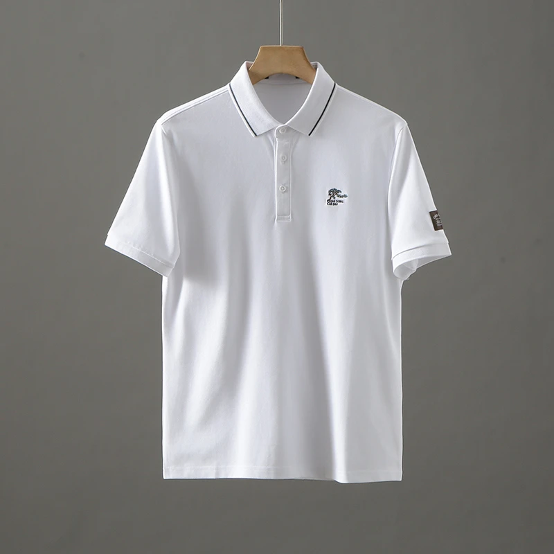 HS226剪标夏季男士短袖翻领POLO衫冰爽棉舒适简约polo刺绣上衣薄