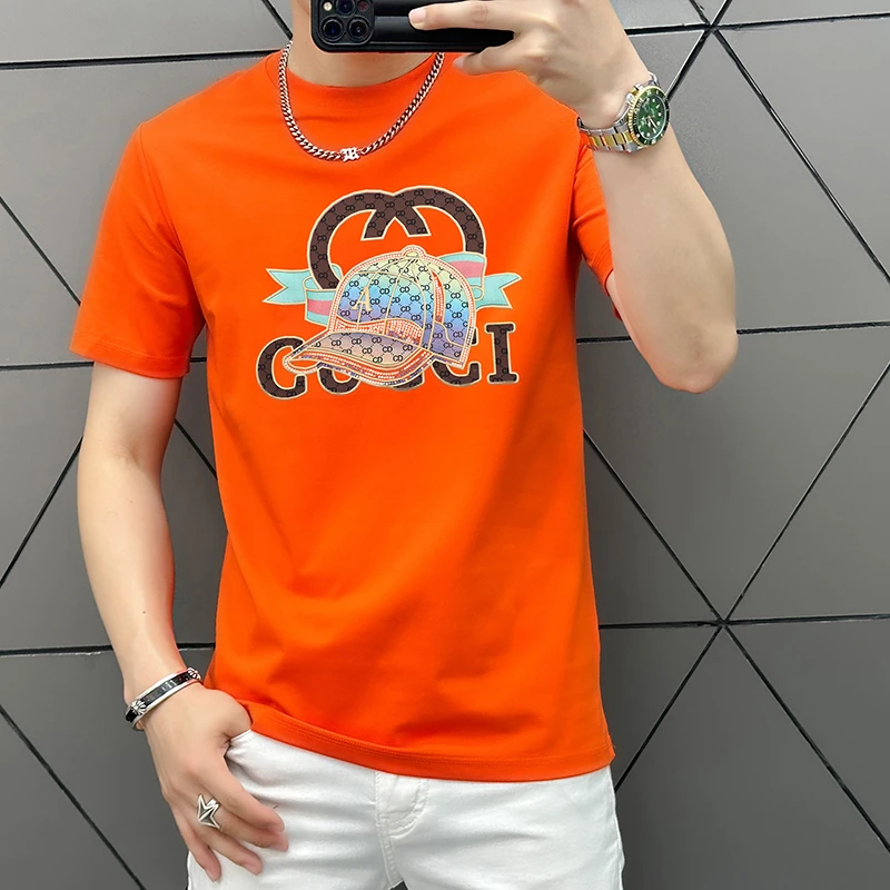 VARSACIVIP/瓦萨琪贵宾圆领夏季短袖时尚T恤修身百搭男装帅气