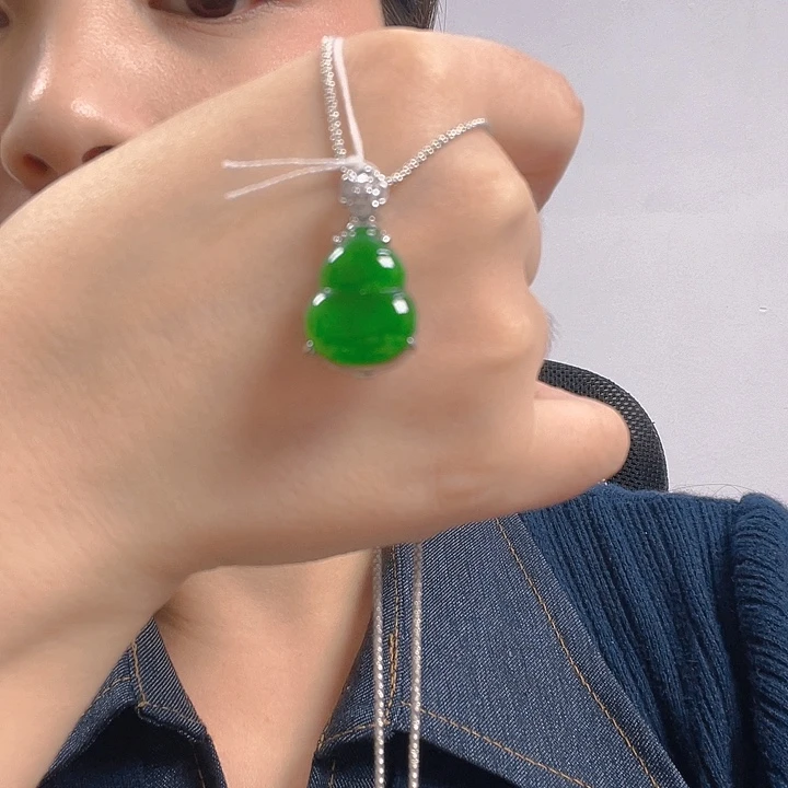 翡翠银S925镶嵌吊坠(不含链)