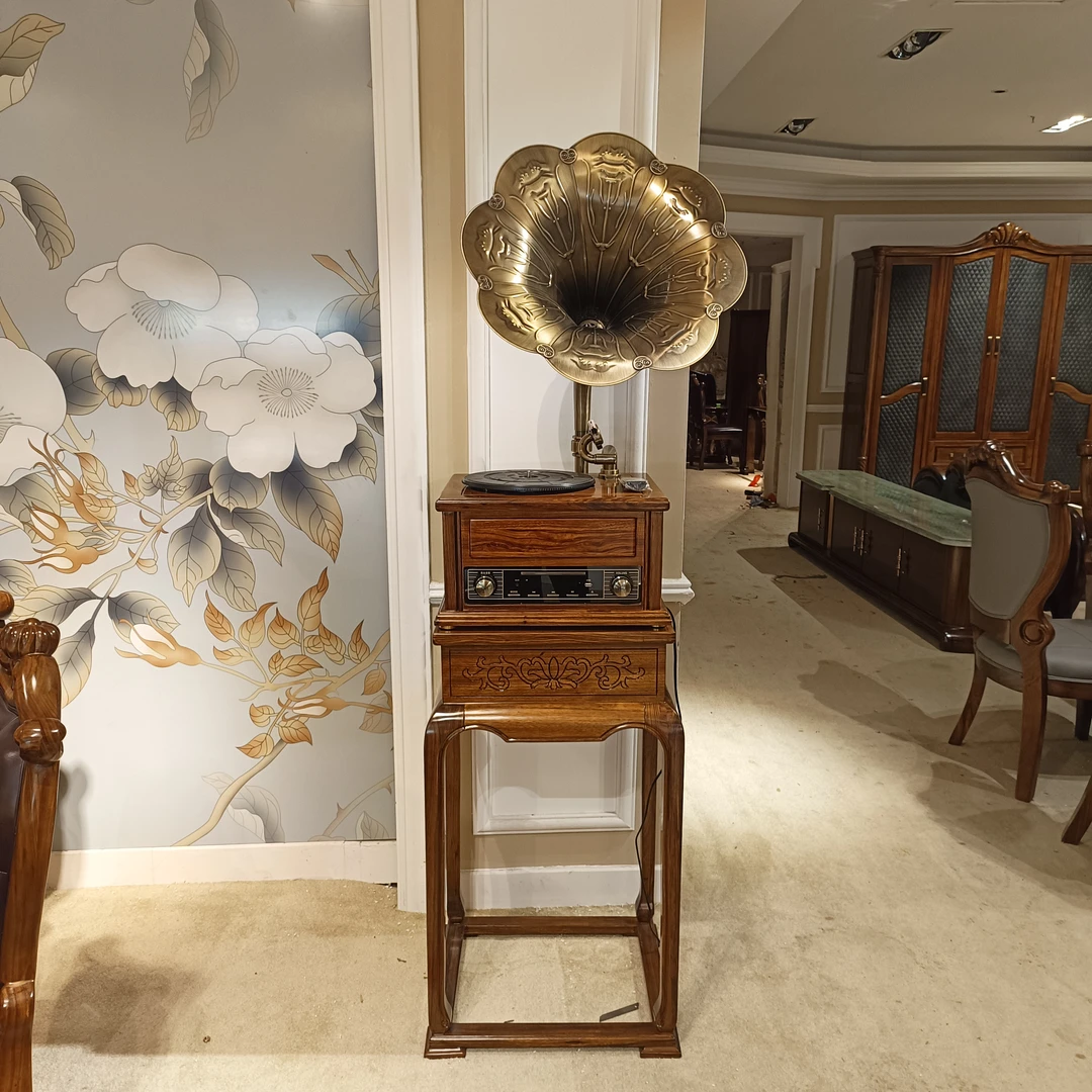 YM807留声机520*370*1840（柜高1195）mm美式客厅玄关古典雕花