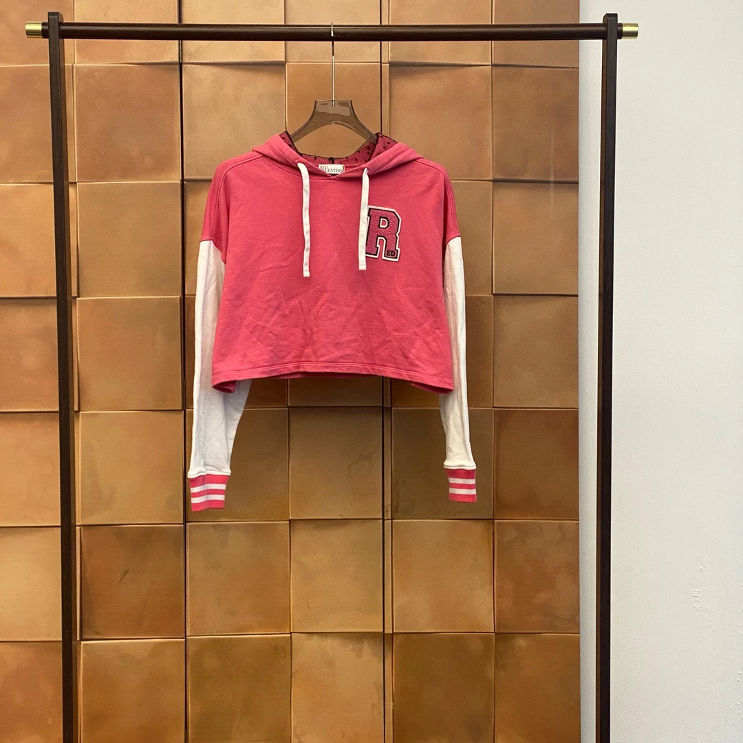 99新 Valentino/华伦天奴 Valentino 粉白撞帽衫/s码/99新/29377