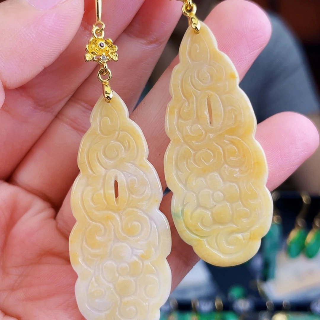 翡翠未镶嵌耳饰饰品