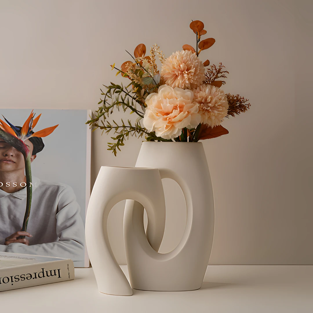 侘寂风各形态创意陶瓷花瓶高品质超小众轻奢客厅餐桌家居装饰摆件