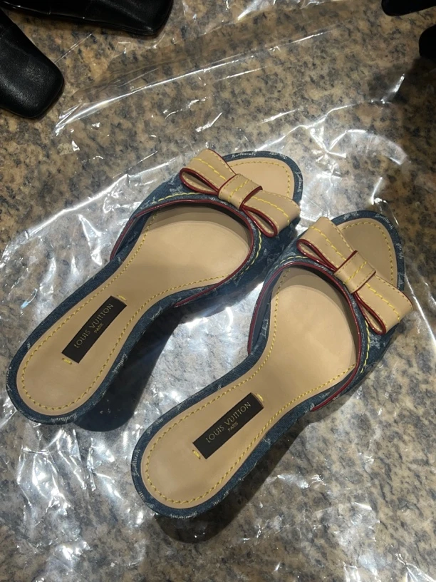 95新 LouisVuitton/路易威登 lv牛仔小猫跟鞋