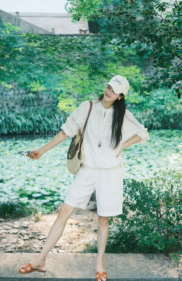 33 ARCH"亚麻防晒套装"休闲感夏季亚麻套装短裤两件套66168+26238