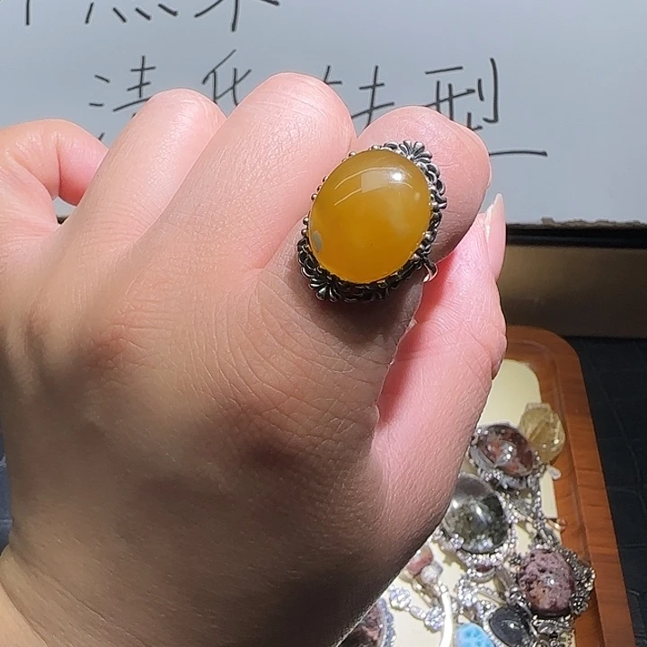 银S925镶嵌戒指水晶