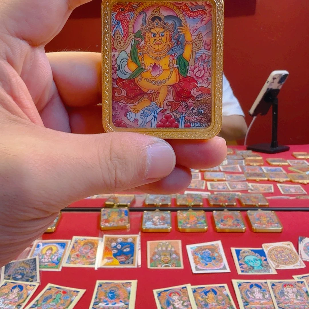 向***往吊坠纯手绘黄老爷唐卡