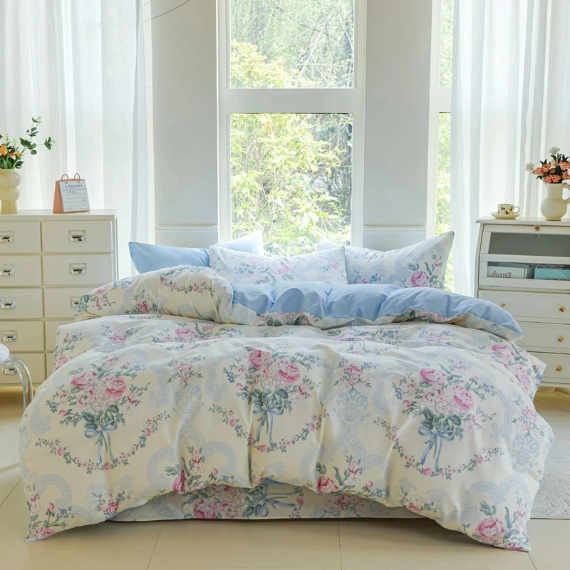 荷叶边K｜四件套纯棉100%全棉高档适合裸睡家用床上用品四季通用